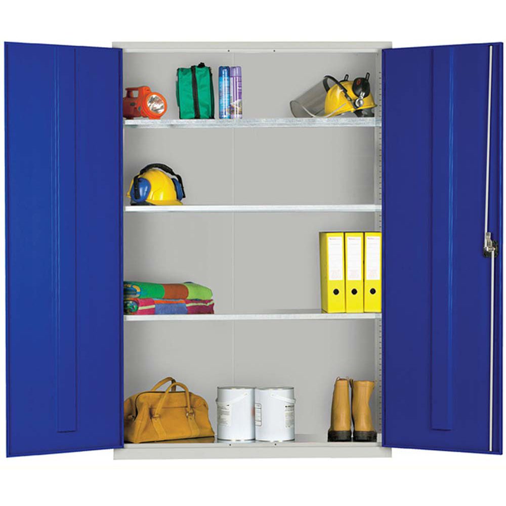 Standard Cupboard Extra Wide 1830 x 1220 x 457mm (Grey Cabinet and Blue Doors)