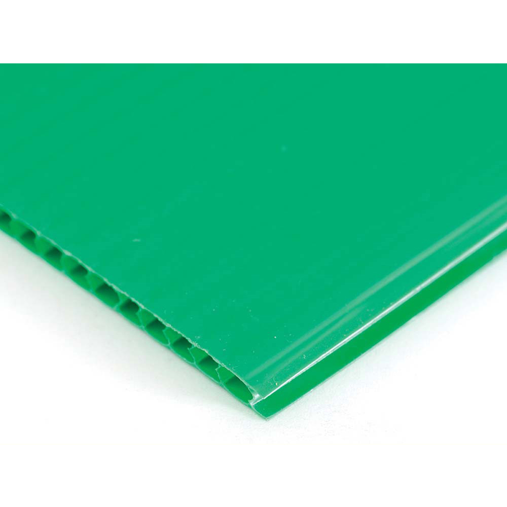 Plastic Corrugated 3.5mm Sheet - 1220 x 610mm - Pack of 10 - Green