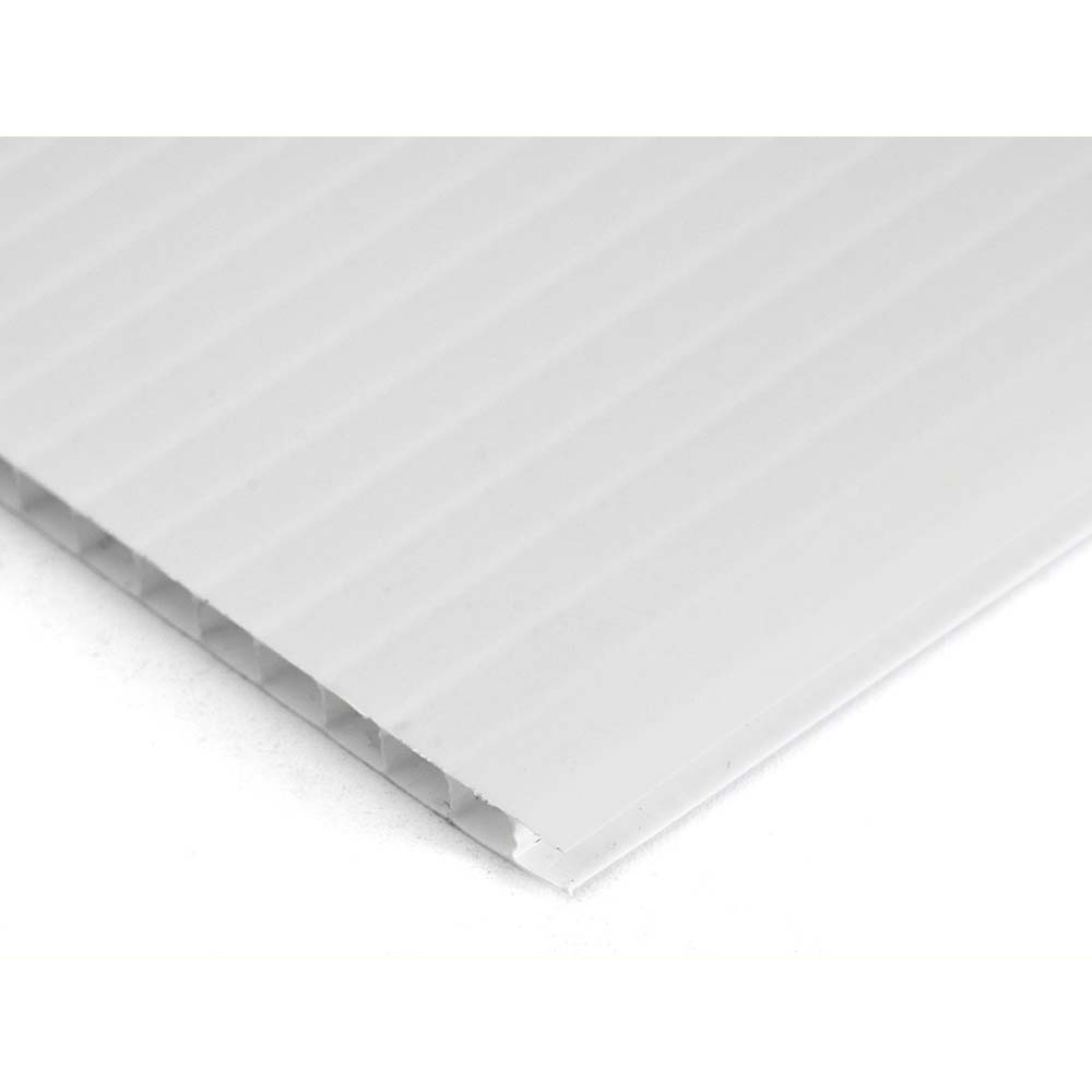 Plastic Corrugated 3.5mm Sheet - 1220 x 610mm - Pack of 10 - White