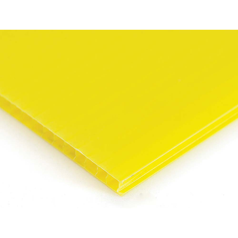 Plastic Corrugated 3.5mm Sheet - 1220 x 610mm - Pack of 10 - Yellow
