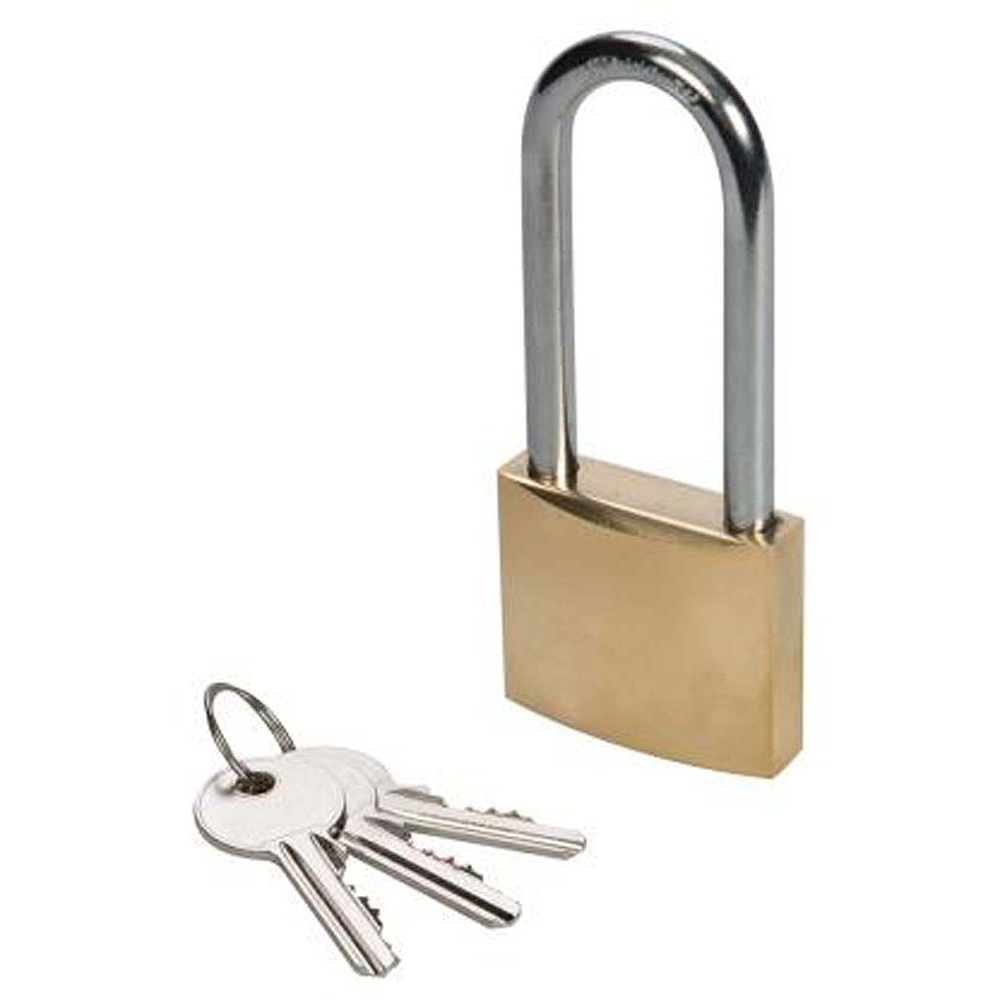 Brass Padlock, Long Shackle - 38mm | Security | Workplace Equipment ...