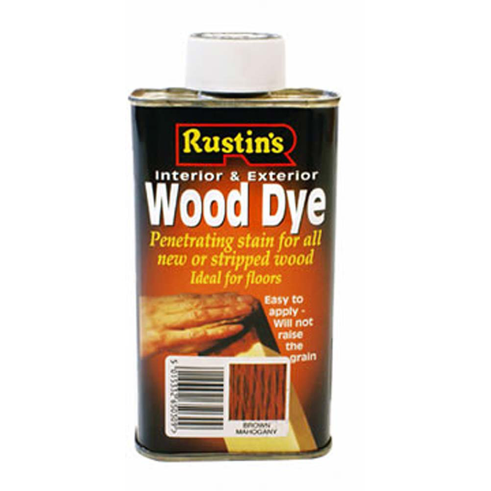 Rustins Wood Dye 250ml - Brown Mahogany, Oil Based Wood Dyes, Finishes, Consumables