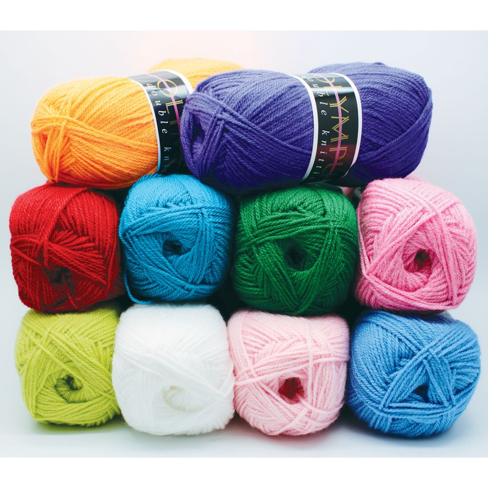 Acrylic Yarn Mixed Pack - Pack of 10 x 100g