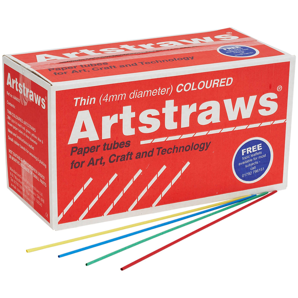 Artstraws Assorted Colours 4mm - pack of 1800