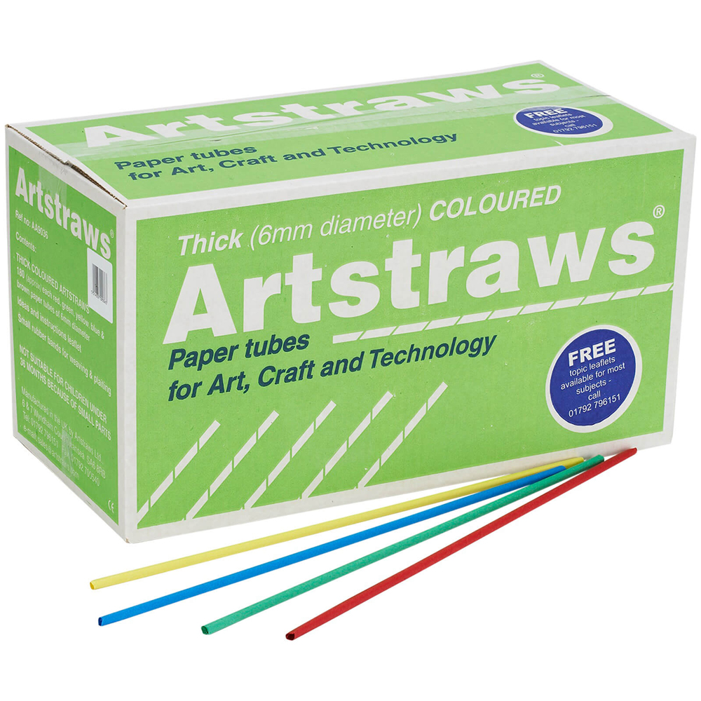 Artstraws Assorted Colours 6mm - pack of 900