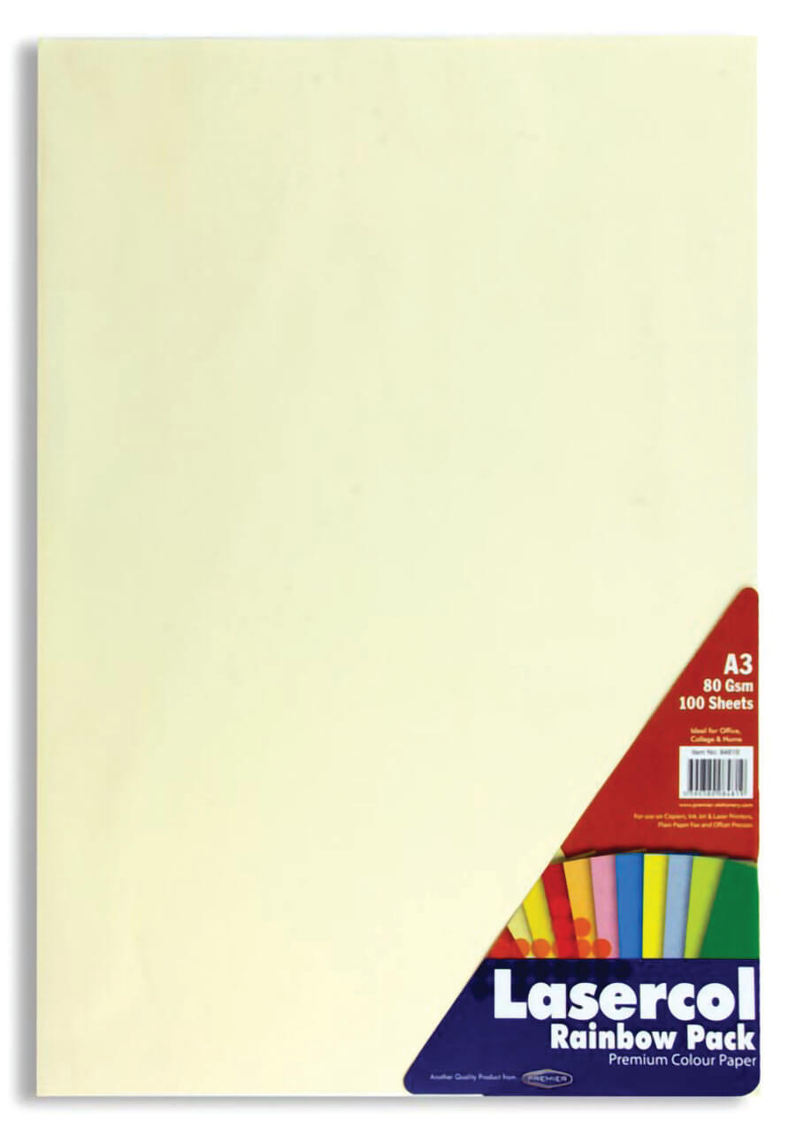 Colour Paper Rainbow Bright A3 80gsm - 100 Sheets