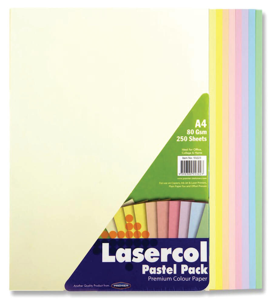 Colour Paper Rainbow Pastel A4 80gsm - 250 Sheets