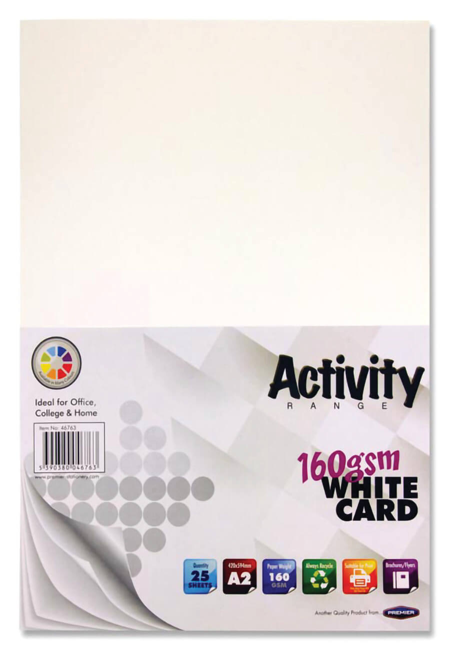 Card White A2 160gsm - 25 Sheets