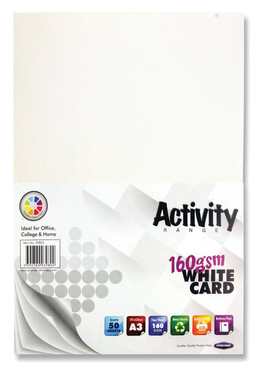 Card White A3 160gsm - 50 Sheets