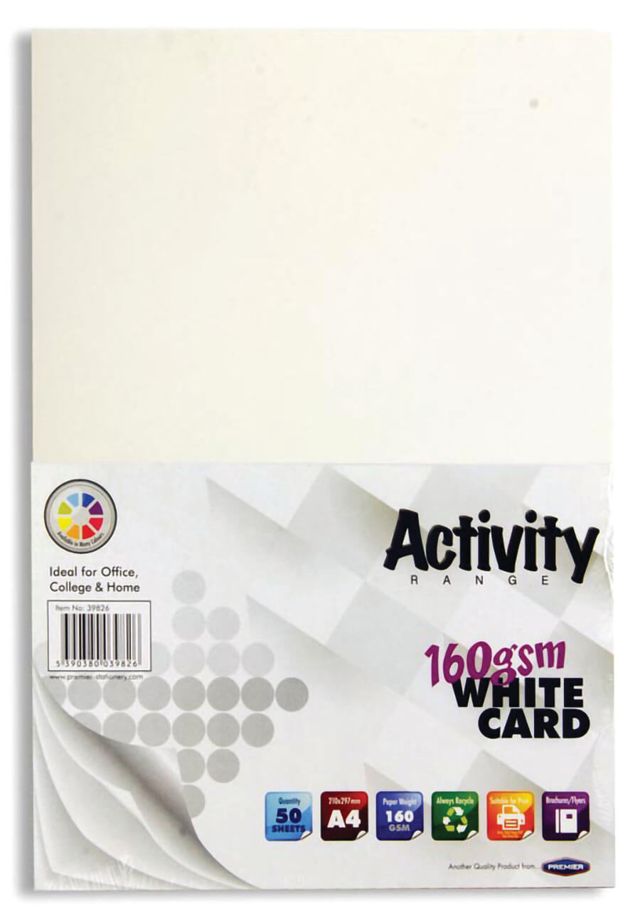 Card White A4 160gsm - 50 Sheets