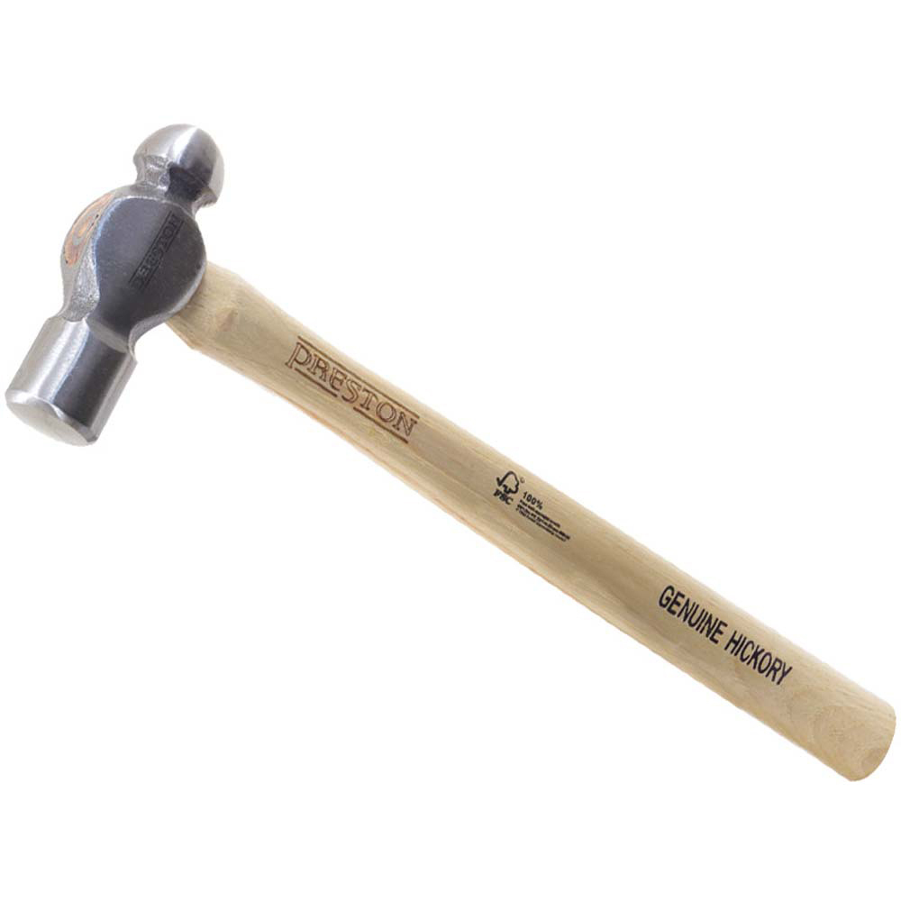 Preston Engineer's Ball Pein Hammer Hickory Shaft - ½lb