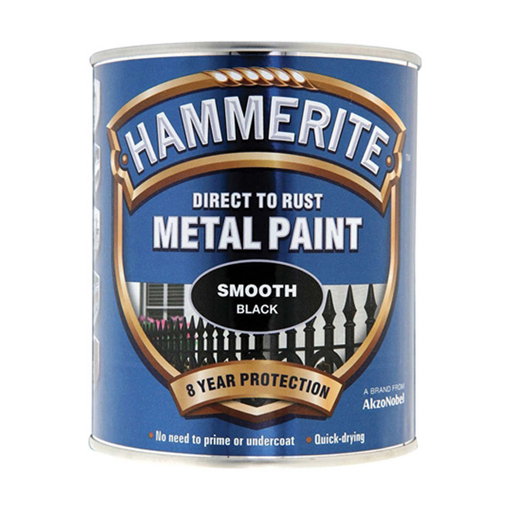 Hammerite 750ml - Black Smooth Finish