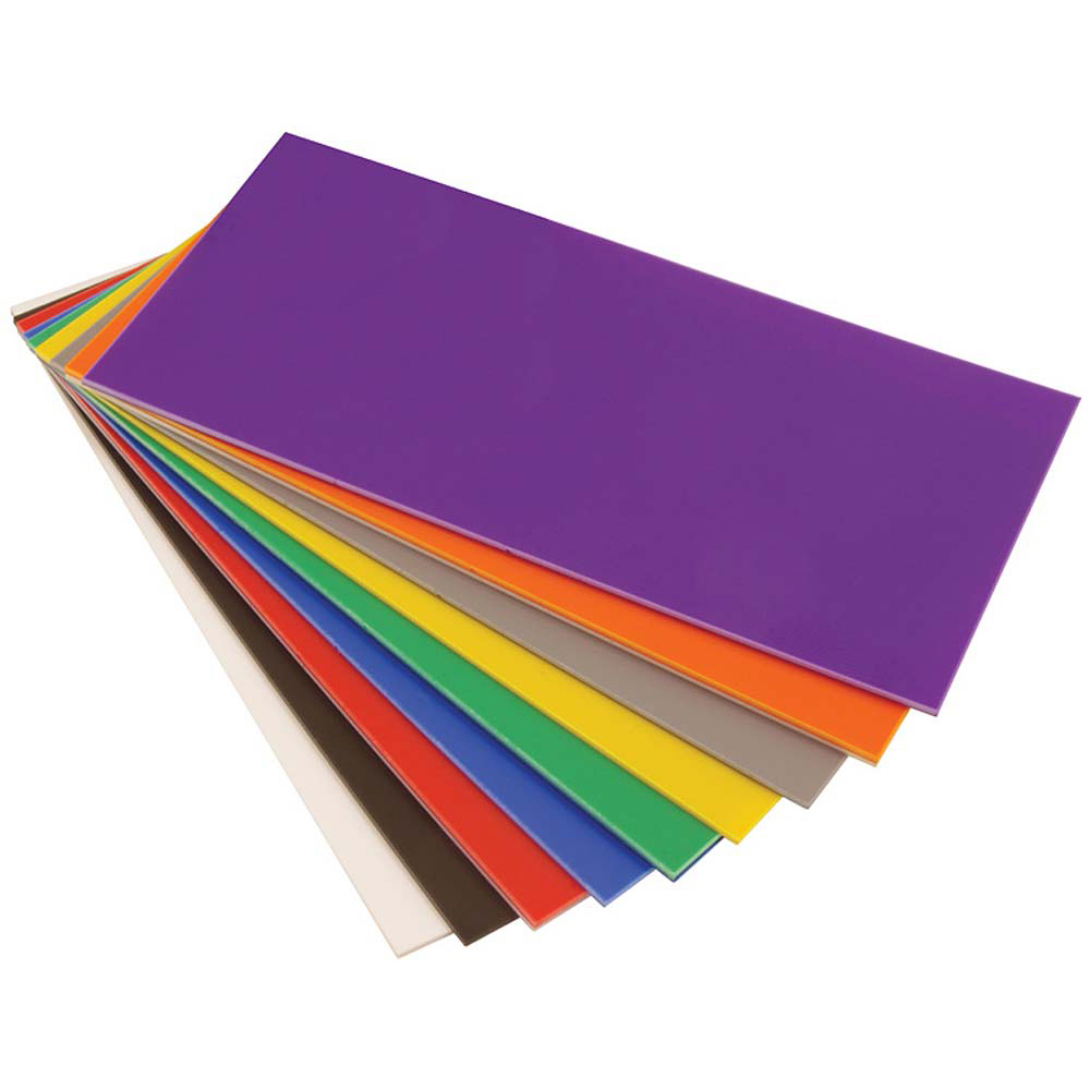 HIPS 2.0mm Sheets - 254 x 457mm - Pack of 100 - Assorted Colours