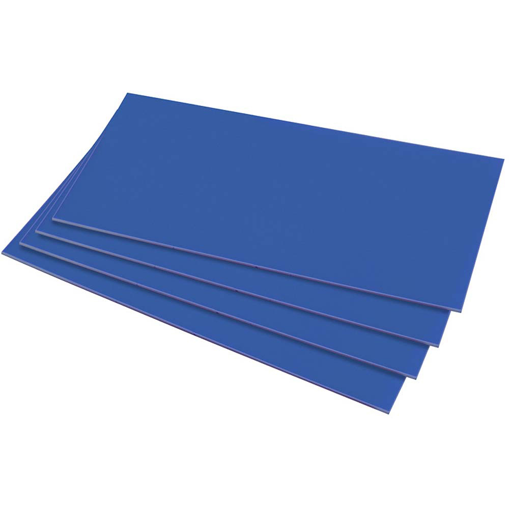 HIPS 1.0mm Sheet - 610 x 457mm - Mid Blue