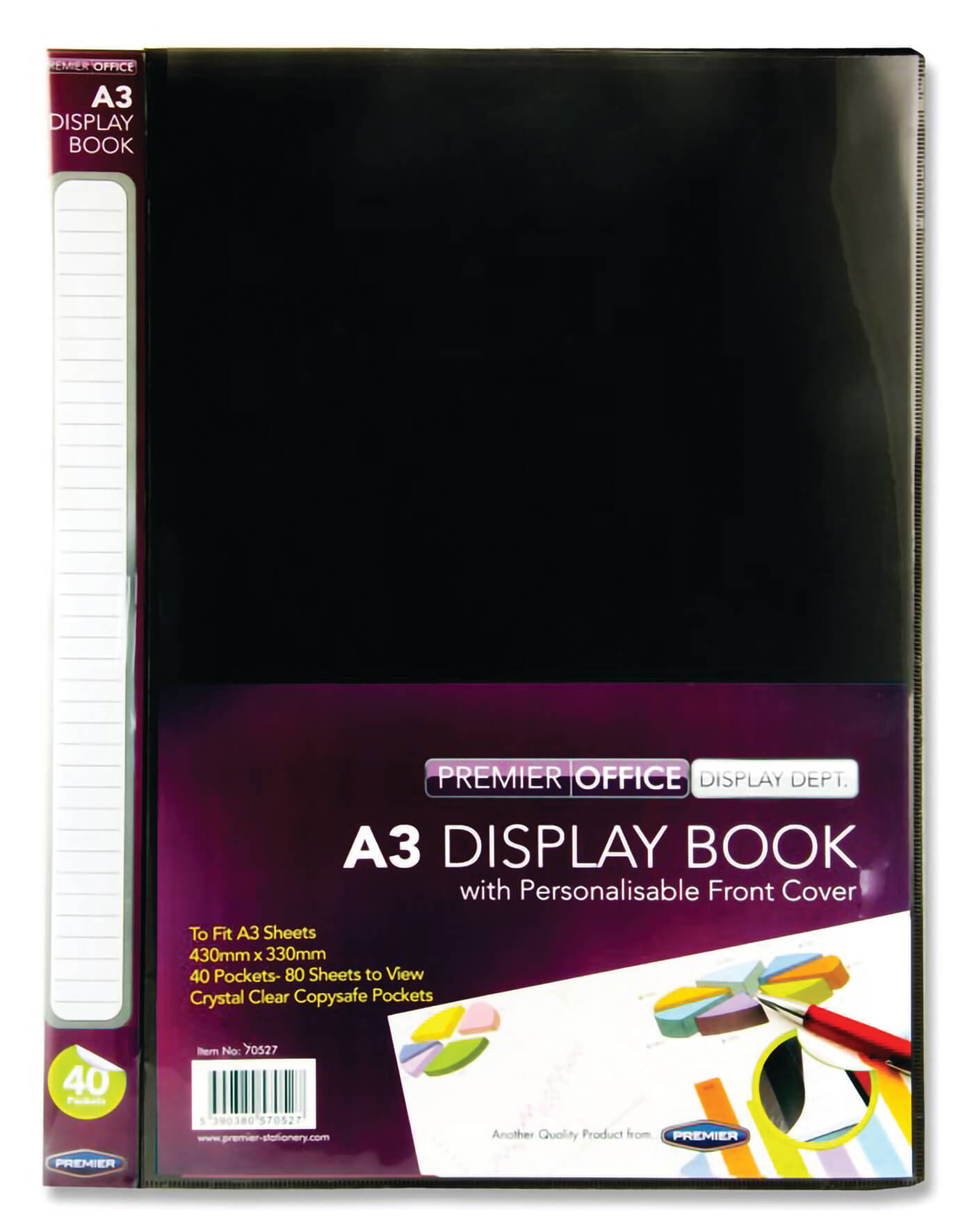 Presentation Display Book Black, A3 - 40 Pocket