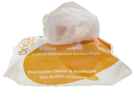 Clinical Sanitising Surface Wipes: 200mm x 200mm - Pack 200