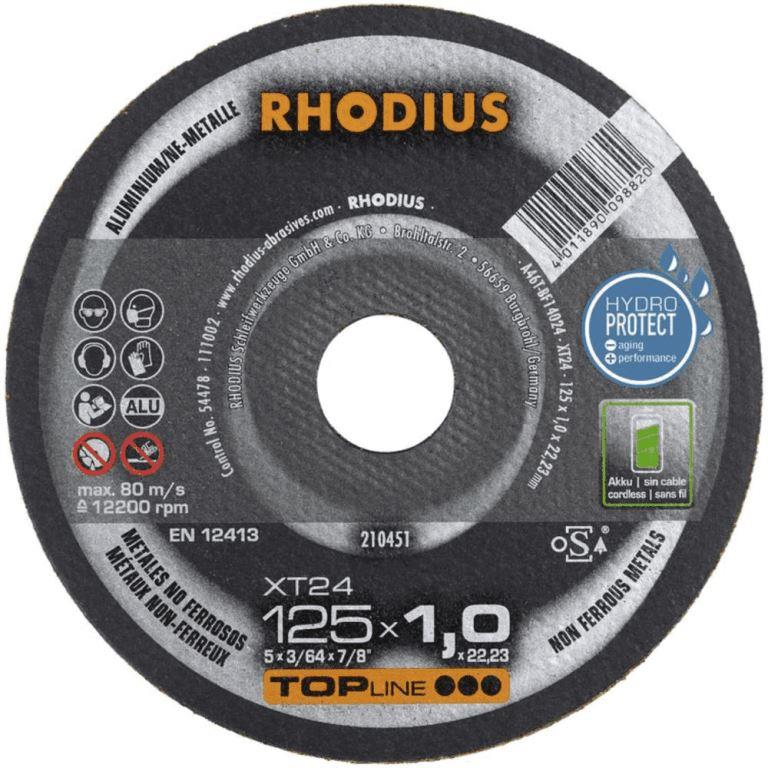 Rhodius Extra Thin Abrasive Cutting Disc XT24 - 115mm For Aluminium & Non - Ferrous Metal