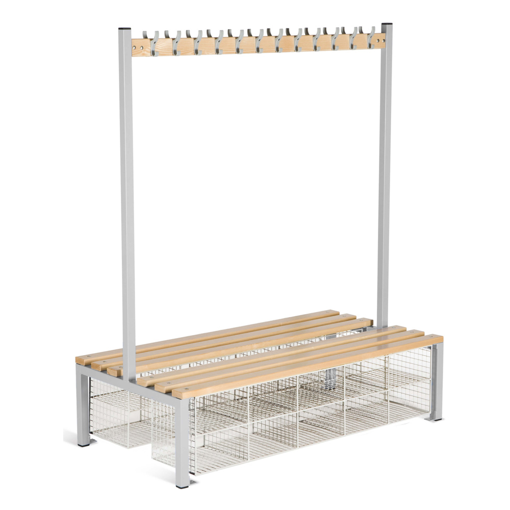 Bench Seating, double-sided with coat hooks H1800mm x W1500 x D760