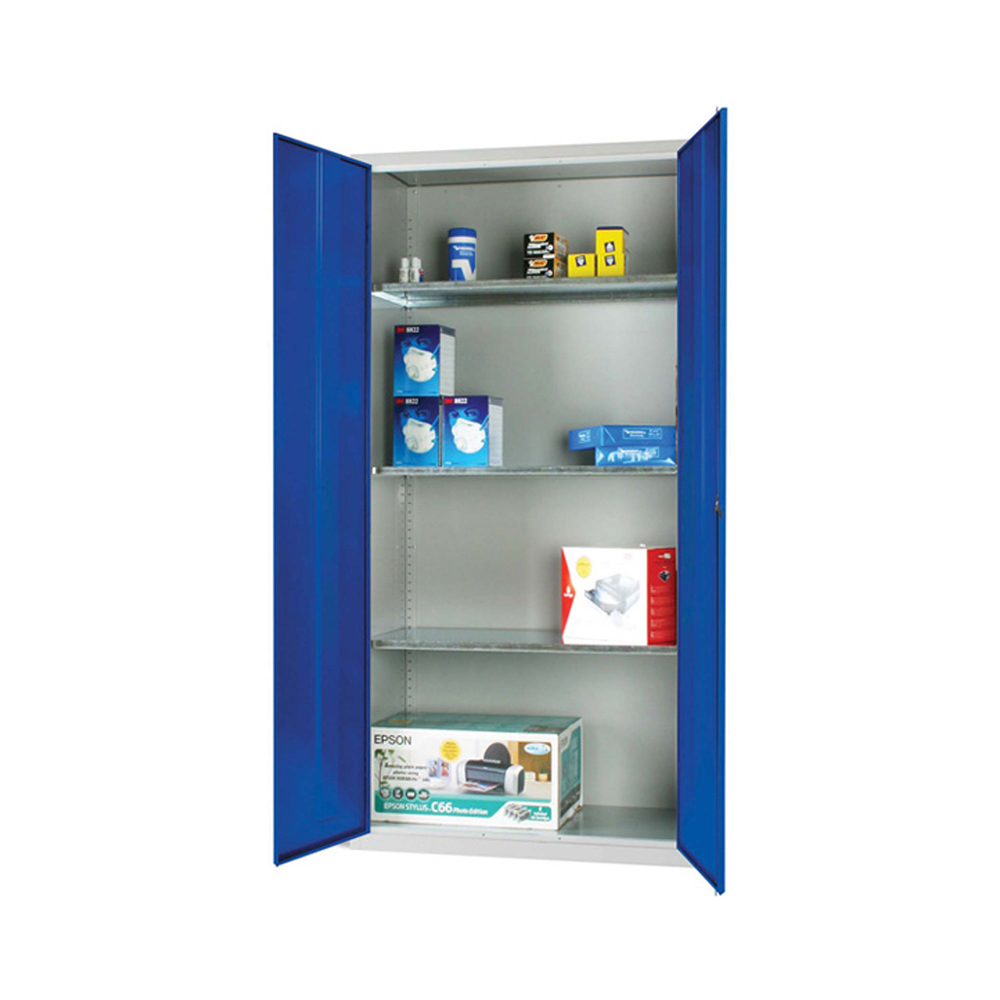 Large Cupboard 1830 x 915 x 457mm (Grey Cabinet and Blue Doors)