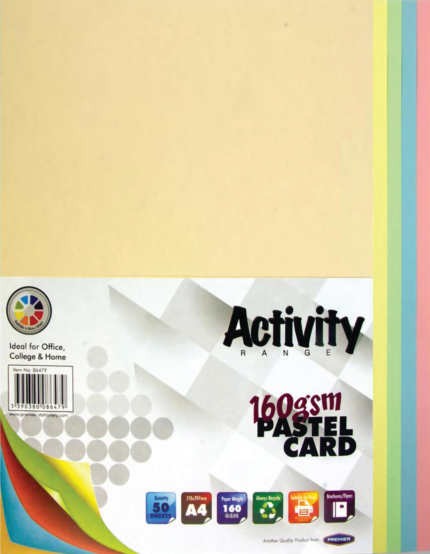 Card Pastel A4 160gsm - 50 Sheets