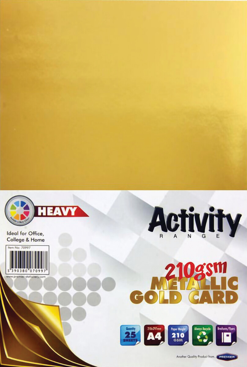 Heavy Card Gold A4 210gsm - 25 Sheets