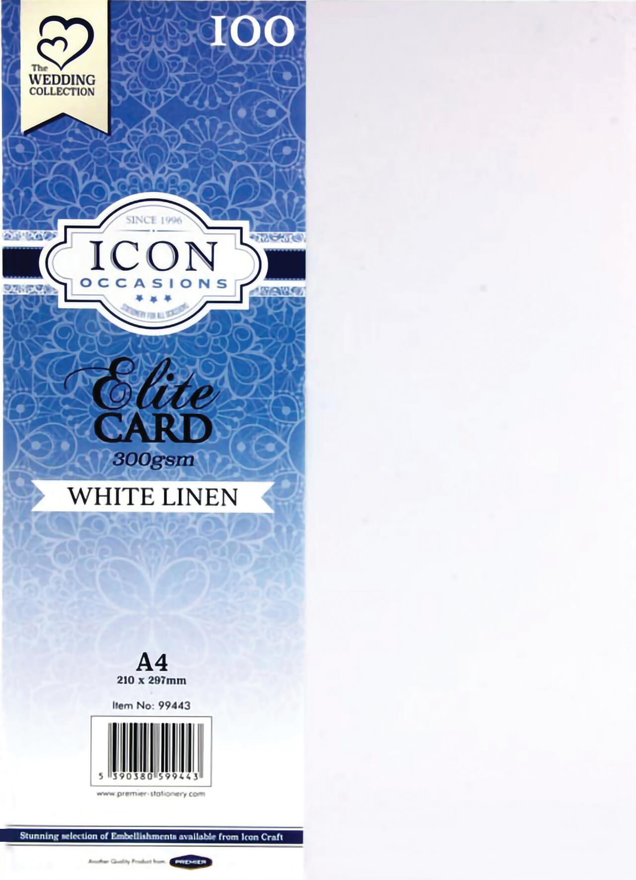 Linen Finish Card White A4 300gsm - Pack of 100