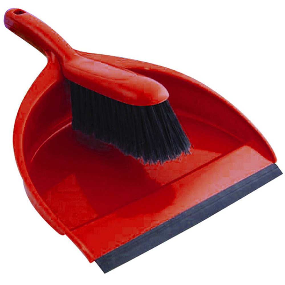 Soft Dustpan & Brush Set - Red