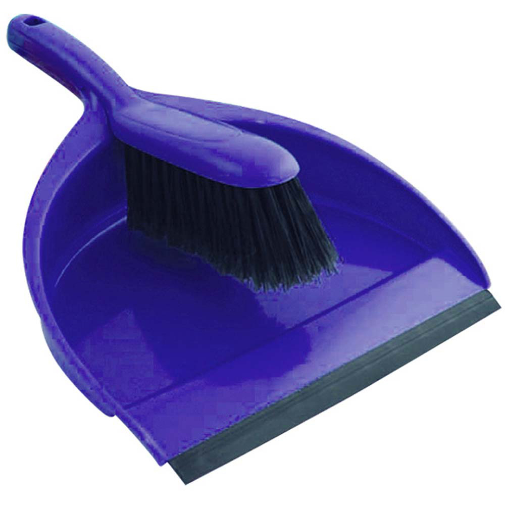 Soft Dustpan & Brush Set - Blue