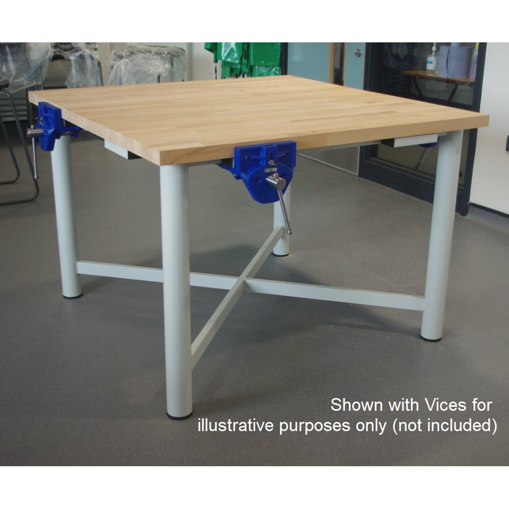 Edubench 4 Station Bench with solid beech top