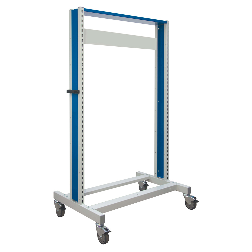 Edubench Tool Trolley System Frame- H1650mm x W1000 x D260 (Grey Frame and Blue Panels)