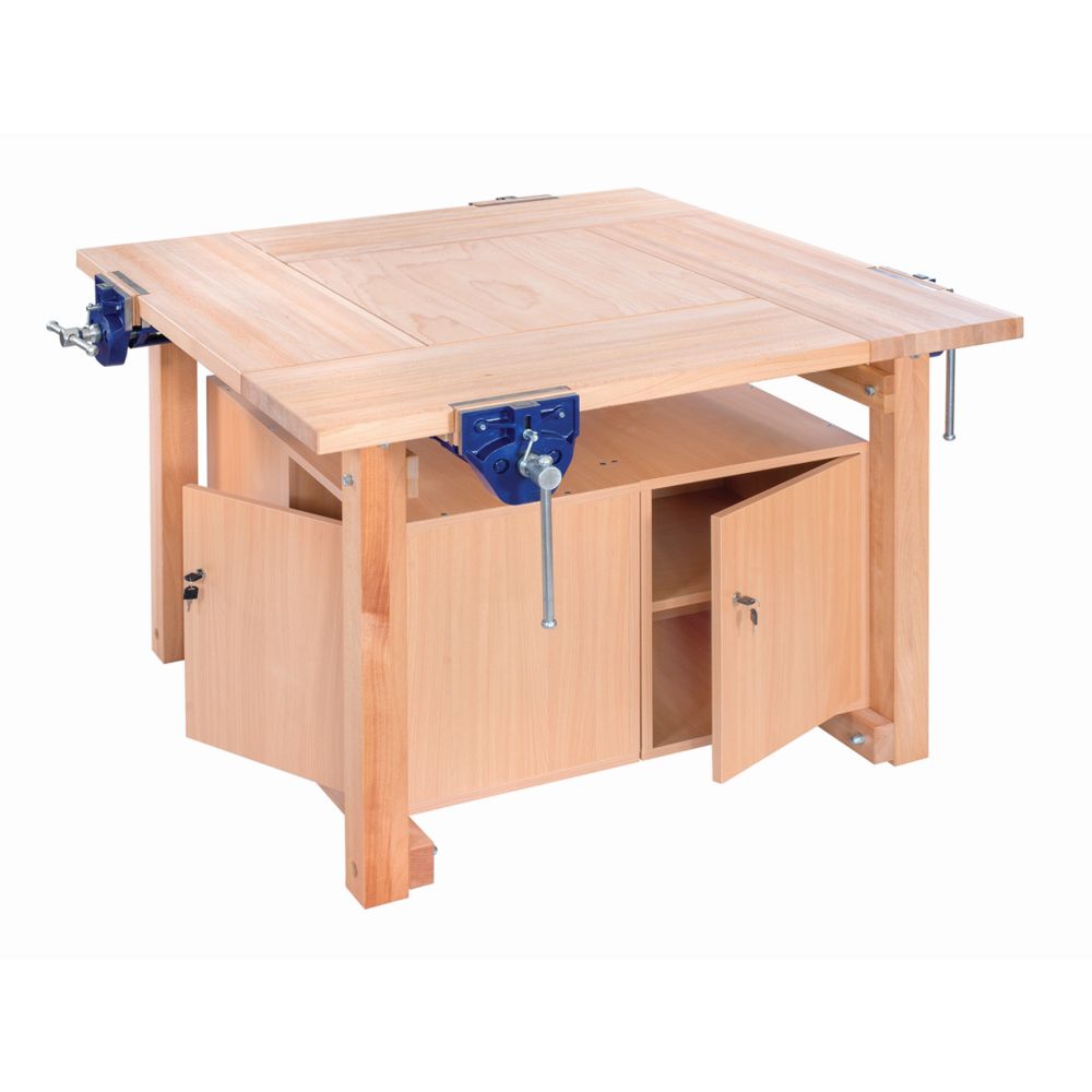 Edubench Traditional 4 Station Bench with cupboards and 4x 7