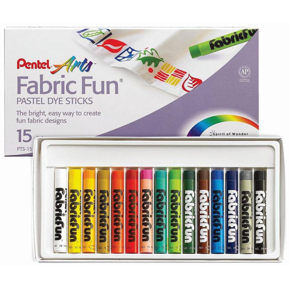 Pentel Fabric Fun Pastel Dye Sticks 15pce