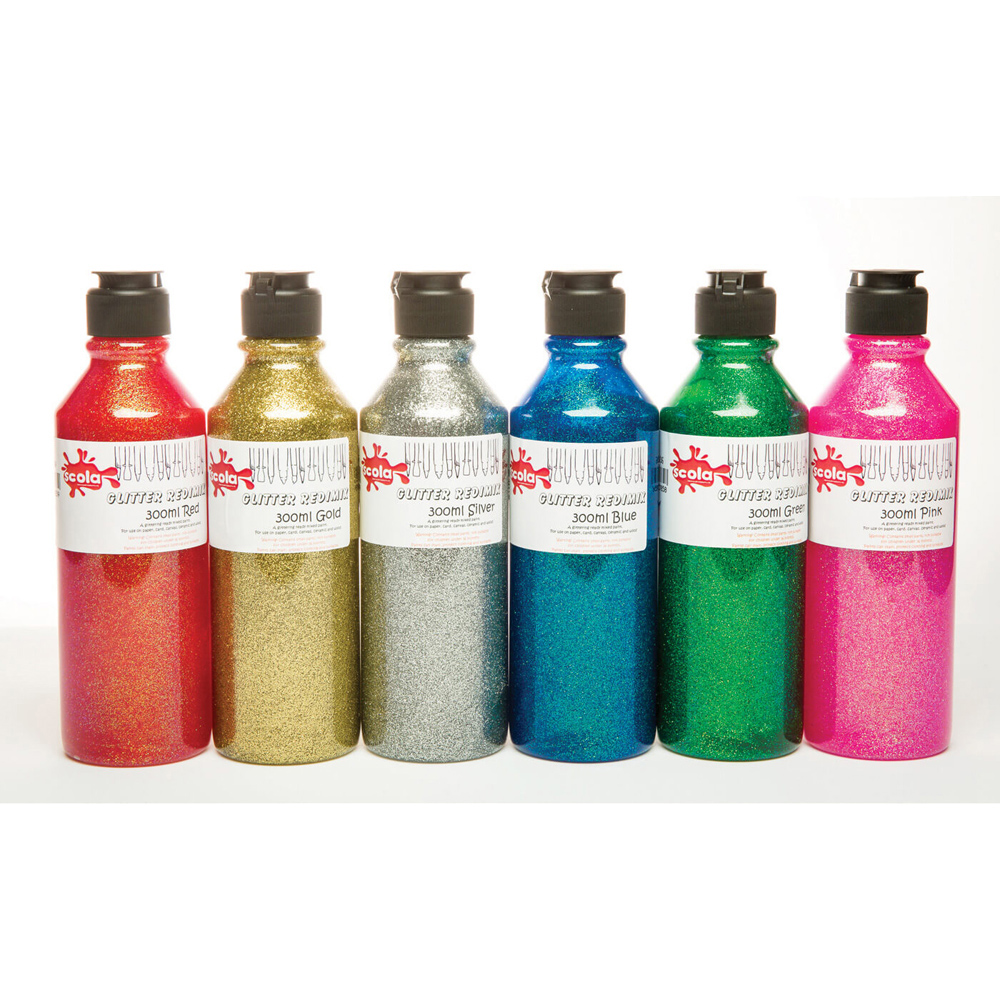 Glitter Paint Assorted 300ml - Pack of 6