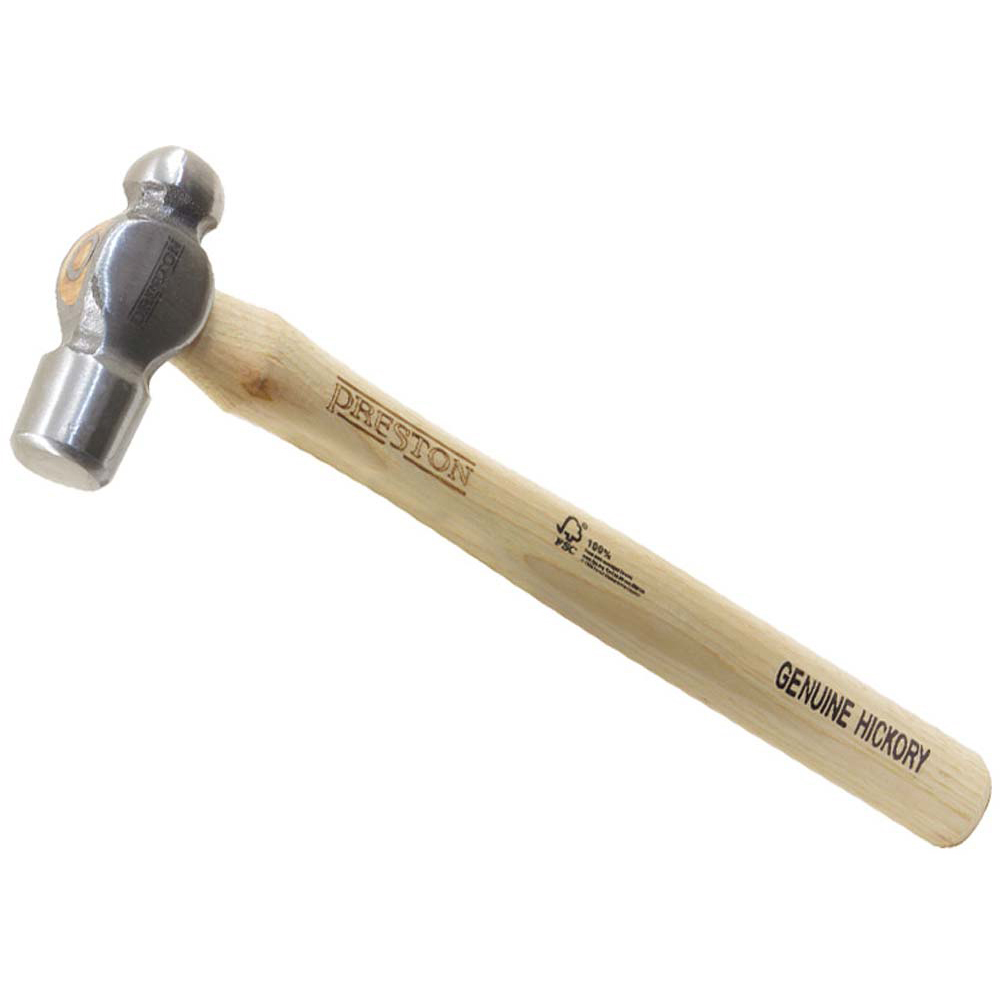 Preston Engineer's Ball Pein Hammer Hickory Shaft - ¾lb