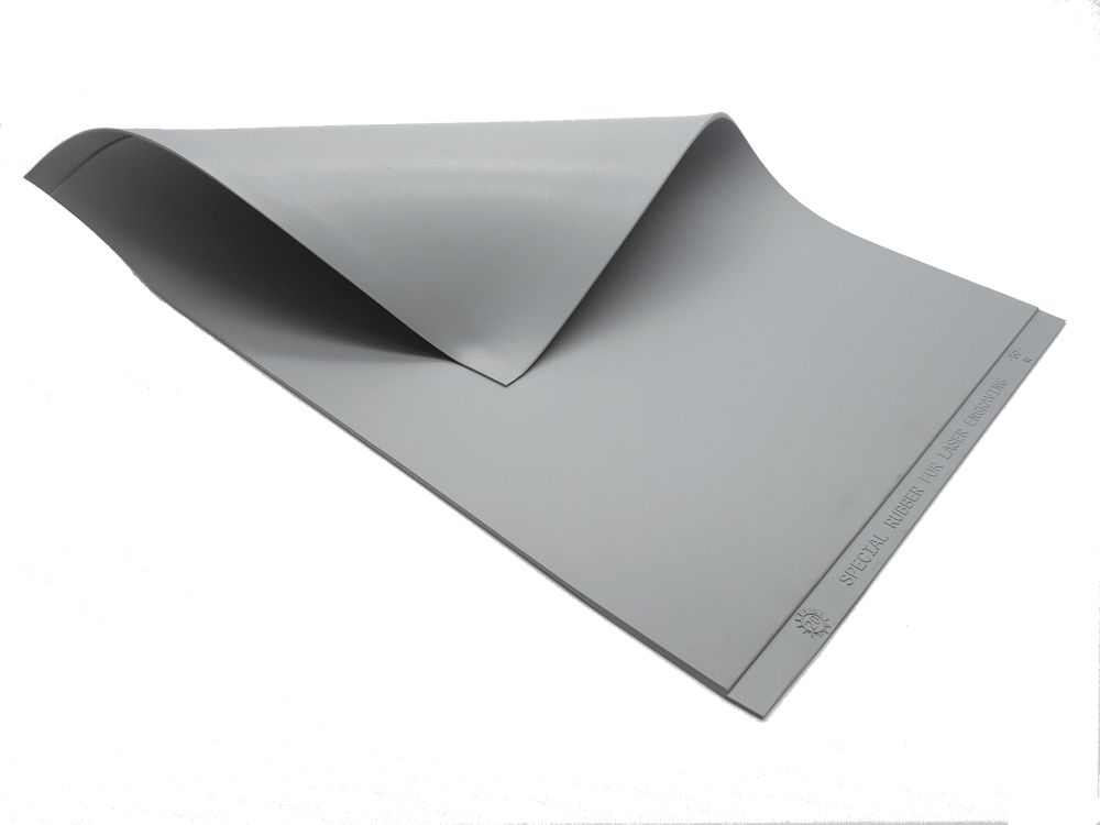 Grey Laserable Rubber Sheet A4