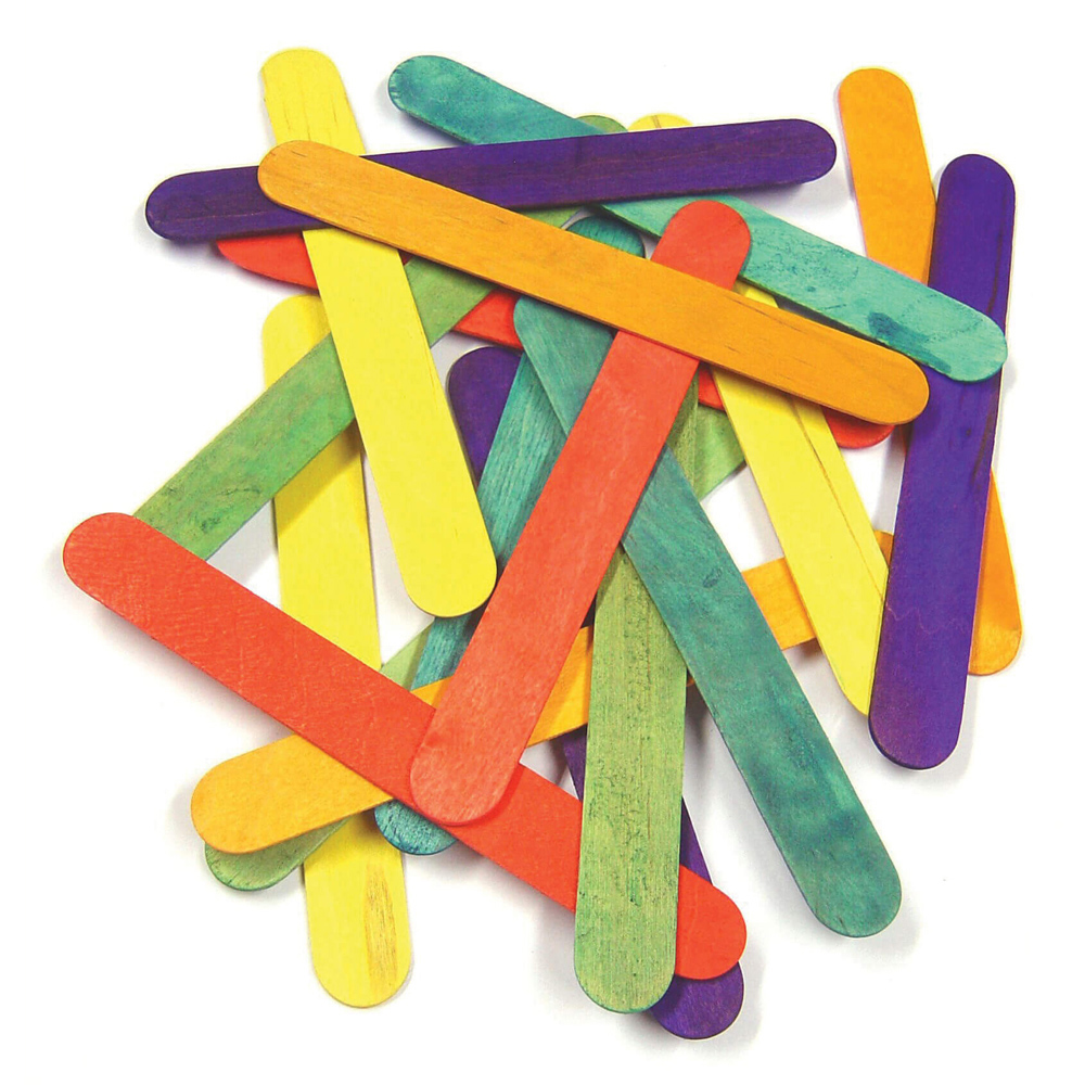 Coloured Lollipop Sticks - Assorted pack of 100