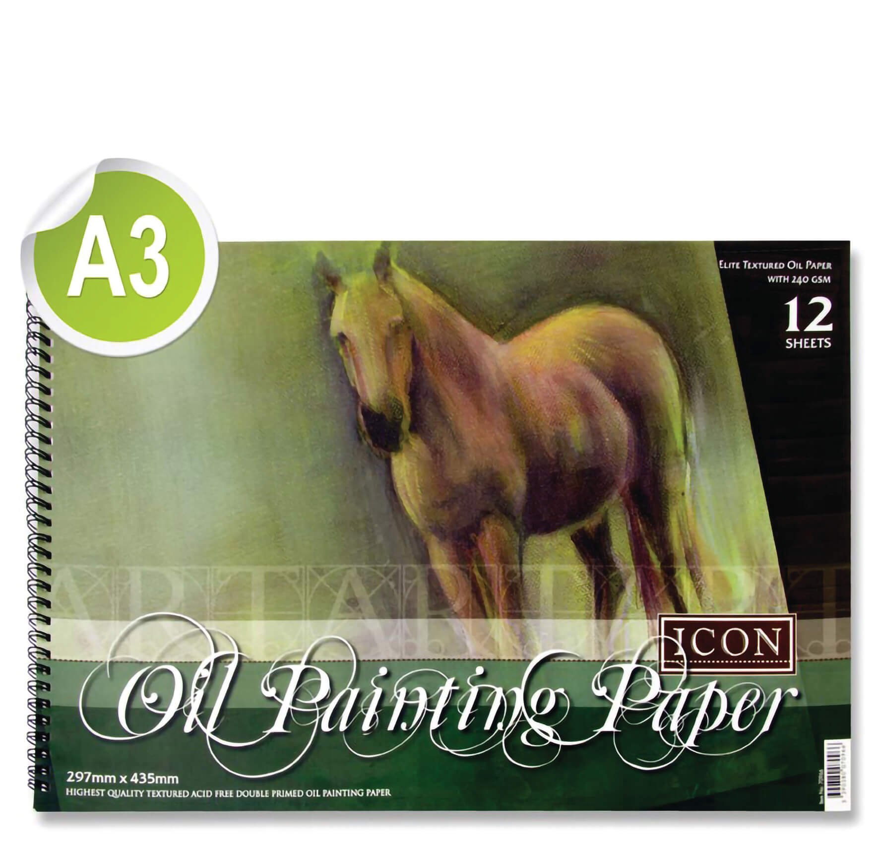 Oil Painting Wiro Pad A3 240gsm - 12 Sheets