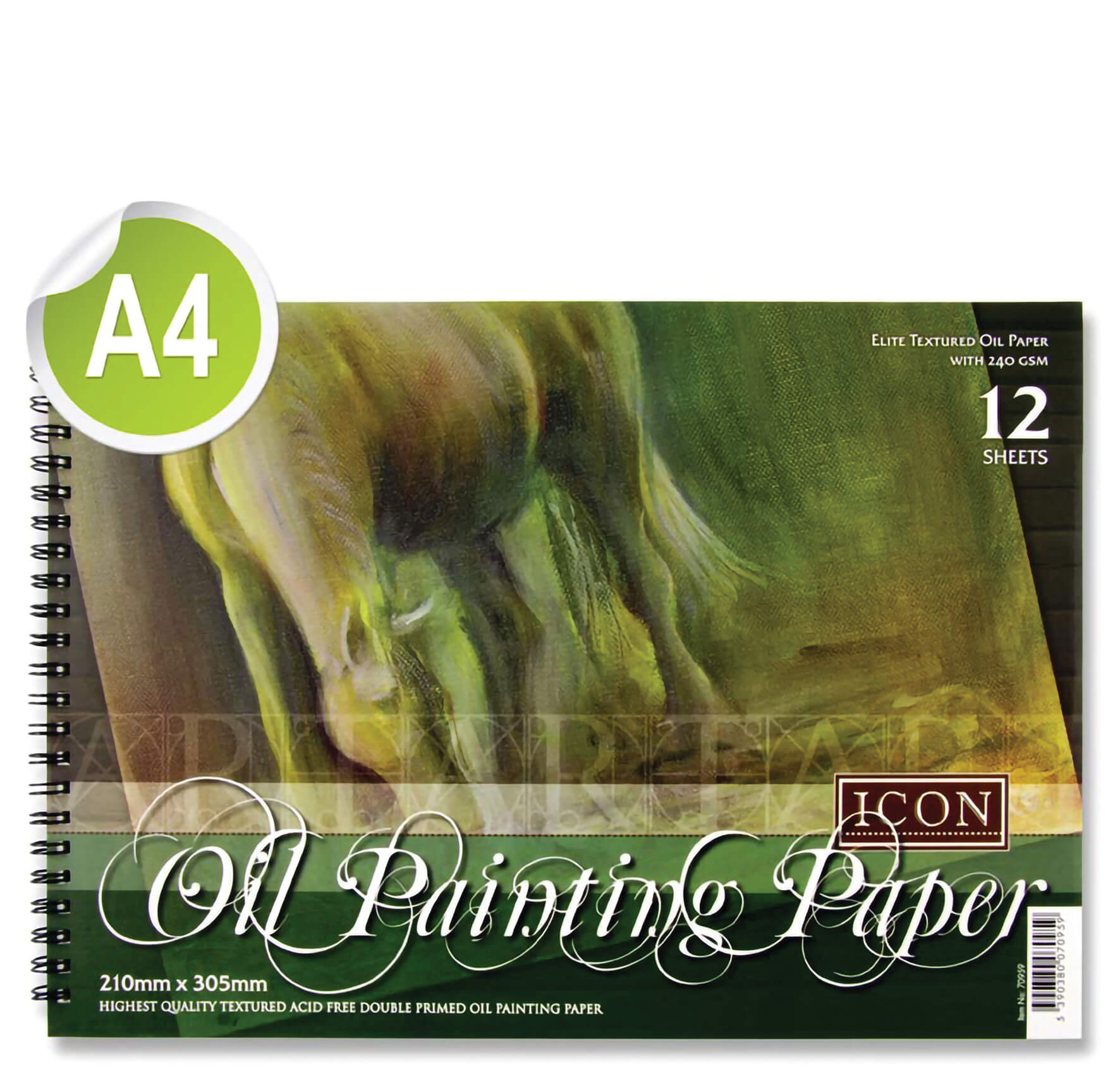 Oil Painting Wiro Pad A4 240gsm - 12 Sheets