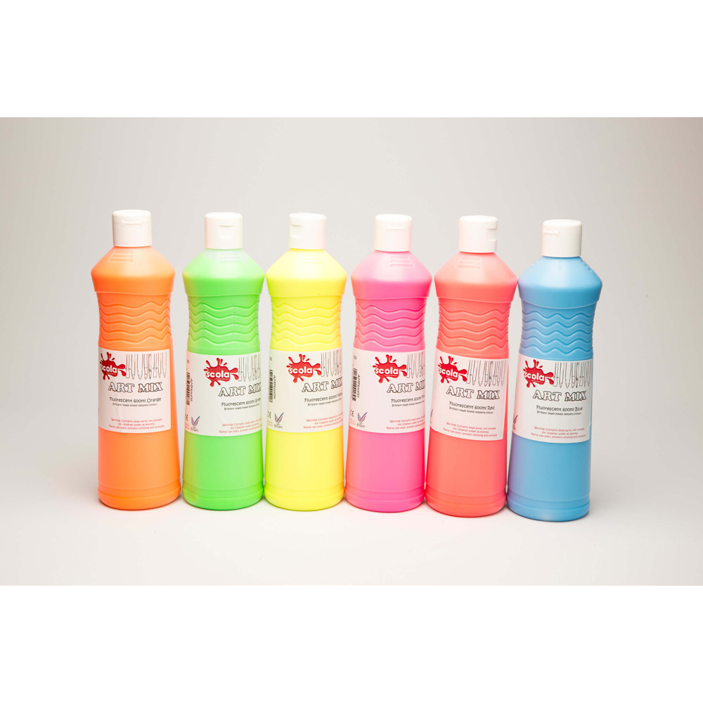 Ready Mixed Poster Paint Fluorescent - Pack of 6