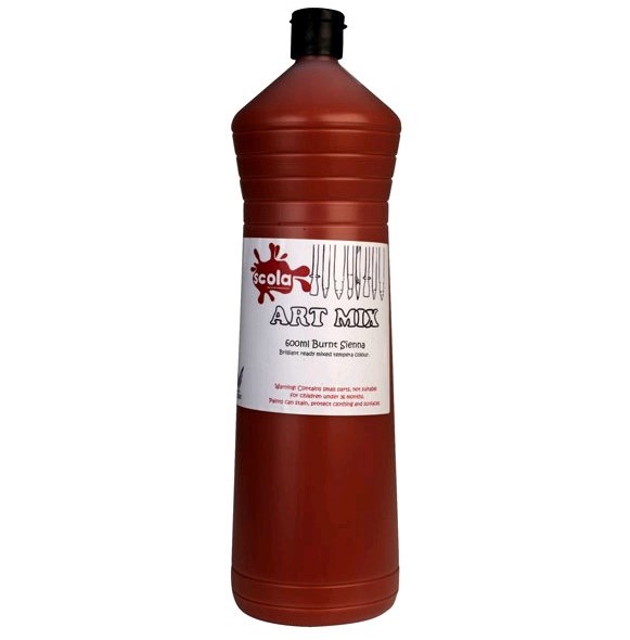 Ready Mixed Poster Paint Burnt Sienna - 600ml