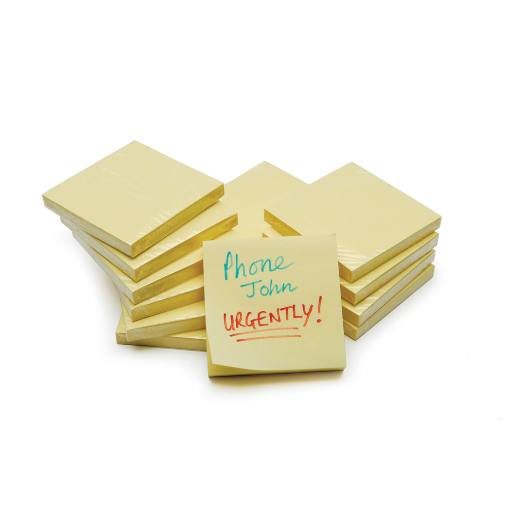 Yellow Repositionable Notes- Yellow - pack of 12