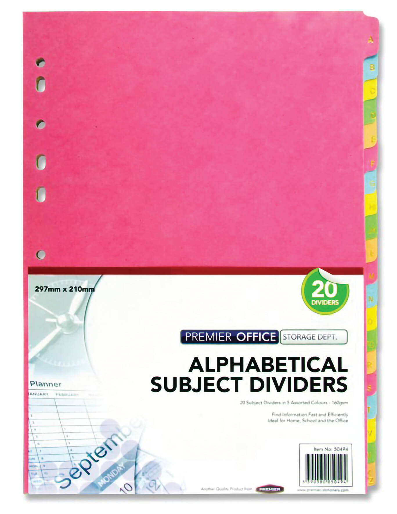 A-Z Subject Dividers 160gsm - 20 Parts